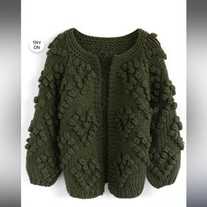 Knit Olive Green Cardigan